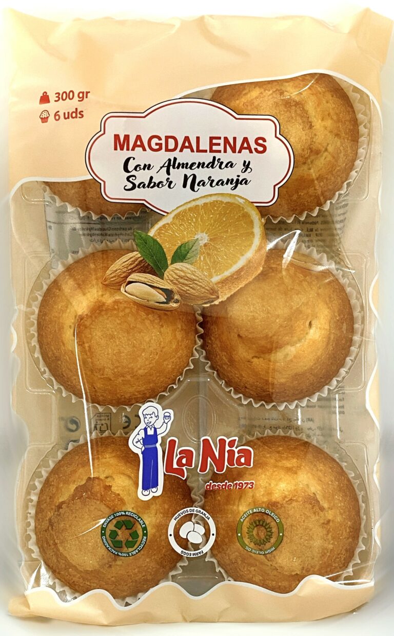 MAGDALENAS CON ALMENDRA SABOR NARANJA